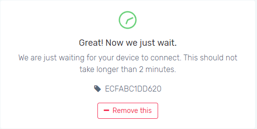 Esperando a que el dispositivo se conecte