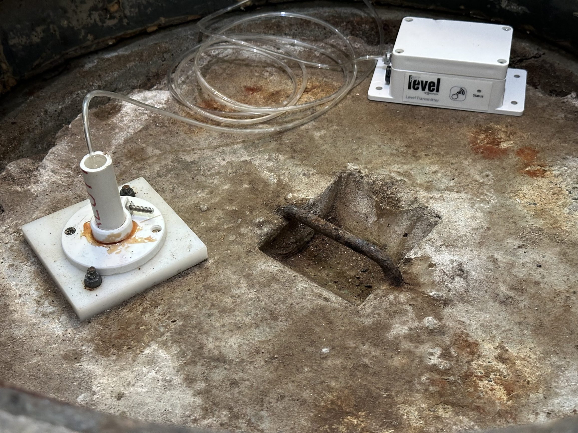 PTLevel installation in septic tank